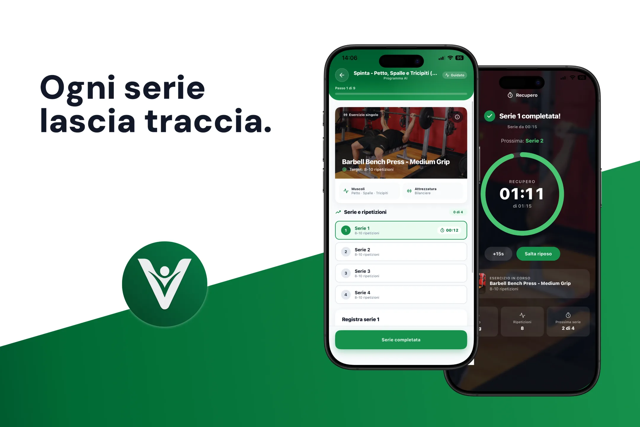 Veyro — player di allenamento con serie e ripetizioni e timer di recupero
